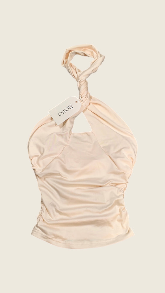 UNUOUJ Twist Halter Top